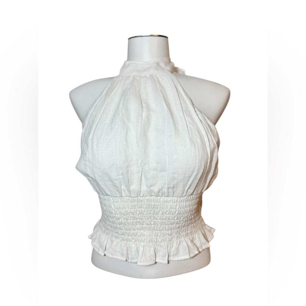 NWT Abercrombie & Fitch White Tie Halter Top - Size S